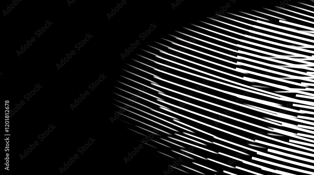 Poster abstract black and white curved lines pattern.