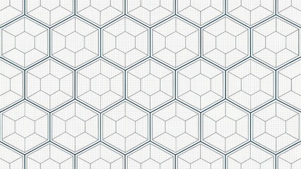 Fototapeta premium Abstract Hexagonal Grid Pattern Design Geometric Shapes and Lines on a White Background