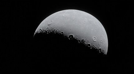 A large grey moon in the sky