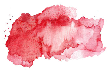 red watercolor stain isolated on white or transparent background