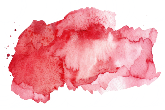 red watercolor stain isolated on white or transparent background