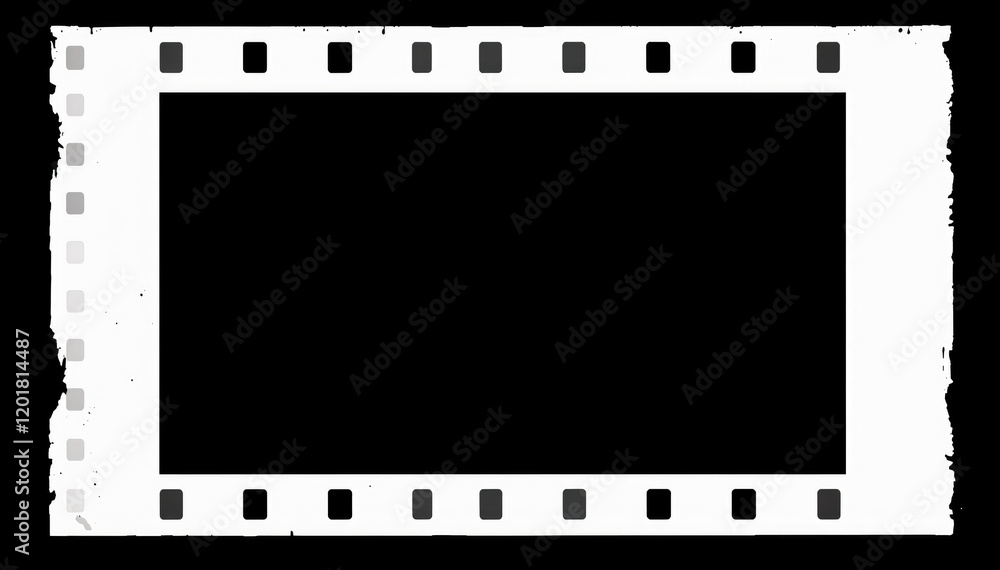 Poster blank film negative frame with torn edges adding own photos designs