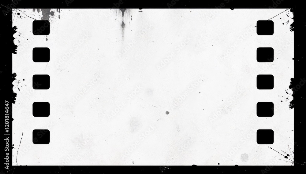 Poster blank film strip with grunge texture; adding own photos text