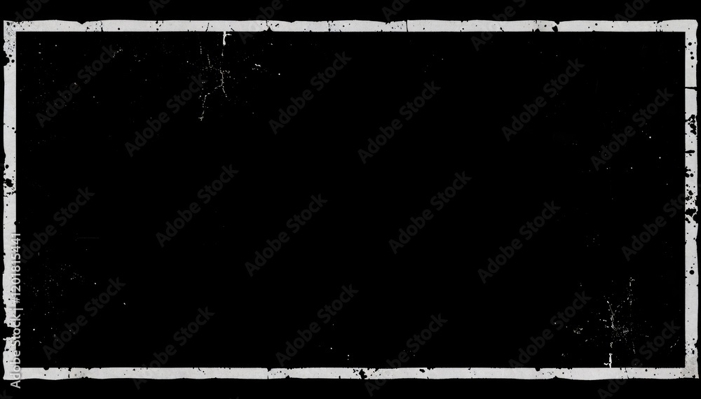 Poster Distressed black rectangle with white border adding text images