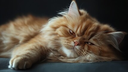 A serene indoor setting serves as the perfect backdrop for a cozy cat with fluffy fur, as it peacefully rests and radiates an aura of calmness and comfort during a quiet afternoon