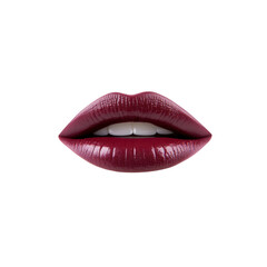 Obraz premium Close-up of Sensual Lips with Deep Burgundy Lipstick
