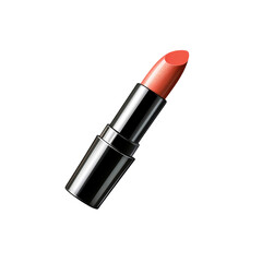 Coral Lipstick in Sleek Black Case - Beauty Product Photography