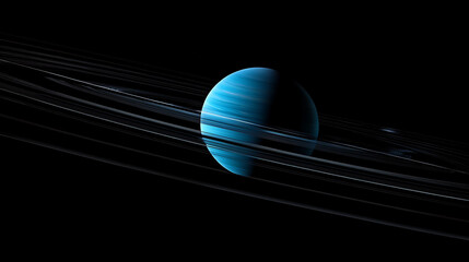 A minimalist representation of Saturn's rings, using simple lines and shapes to capture the essence of the celestial wonder.