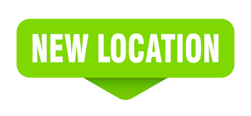 new location sticker. new location sign on transparent background