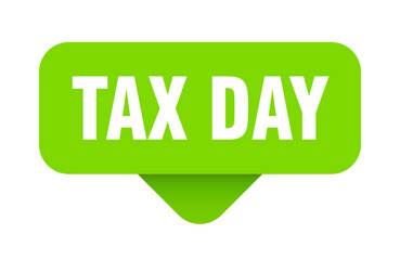 tax day sticker. tax day sign on transparent background