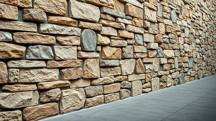 Colorful Stone Wall Construction Materials - High-Resolution AI Photography