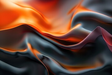 Obraz premium A black and orange fabric with a wave pattern