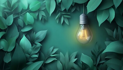 ecofriendly environment, green leaves and lightbulb, earth day visual, sustainable energy ideas, nature in innovation, green technology, clean planet, environmental conservation
