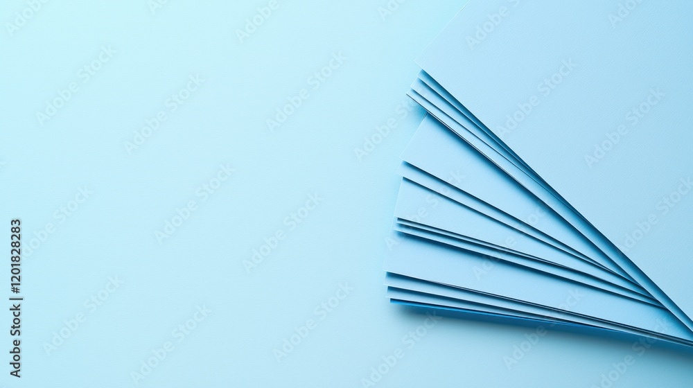Poster abstract light blue paper slice pattern on solid background