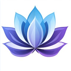 Fototapeta premium Peaceful lotus design for a yoga studio in tranquil blue and purple hues