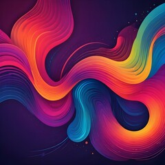 Obraz premium Abstract line art elements with colorful gradients 