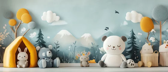 kids room wallpaper with animals