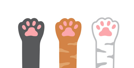 Cat paw. Cat raise hand up. Foot print sign. Character cartoon doodle. Vector illustration © Alano Design