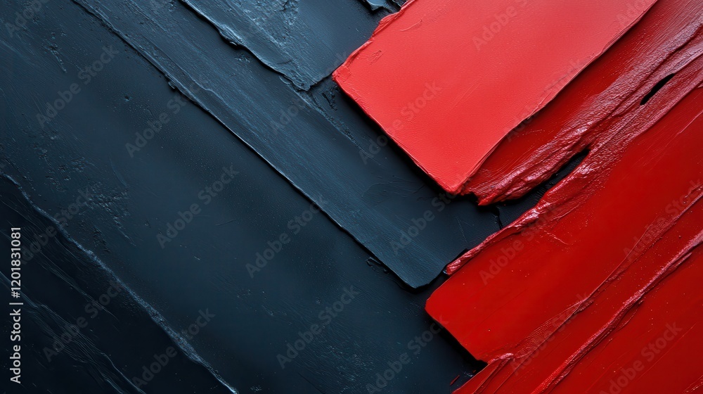 Aufkleber the minimalistic red and black brushstrokes create a textured and modern visual impact, combining si