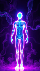 A humanoid AI with an ethereal presence, embodying intelligence and futuristic design.