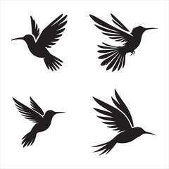 Obraz premium Hummingbird Hovering silhouette 