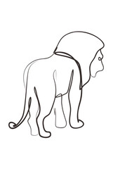 Mighty lion line drawing art