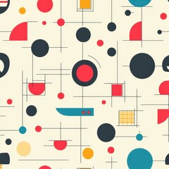 Retro Seamless Pattern of Geometric Shapes for Stylish Design