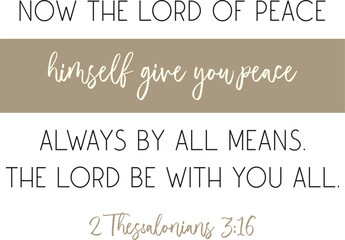 Lord of Peace Peace Bible Verse Christian biblical quote vector illustration