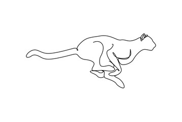 tiger hunt pose line art drawing