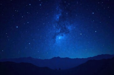 Night starry sky, blue space background with bright stars, nebula