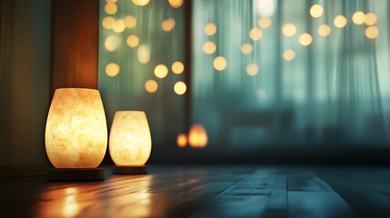 Calm holiday lamps on a joyous backdrop