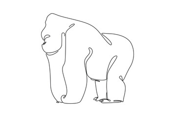Primates simple line art drawing for interior decoration of the wall
