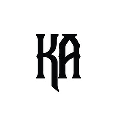 Ka monogram logo design letter text name symbol monochrome logotype alphabet character simple logo