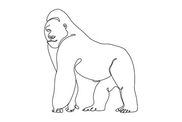 Primates simple line art drawing for interior decoration of the wall