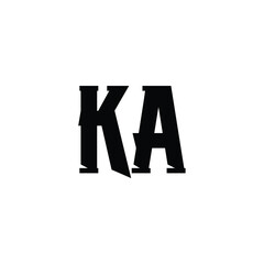 Ka monogram logo design letter text name symbol monochrome logotype alphabet character simple logo