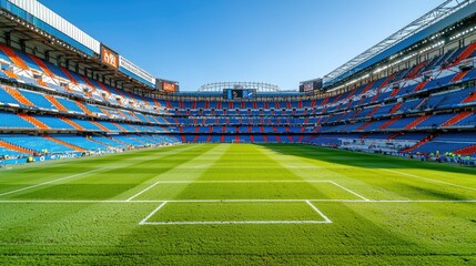 Santiago Bernabeu Stadium Empty Football Field