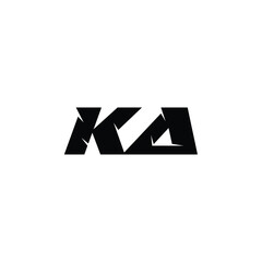 Ka monogram logo design letter text name symbol monochrome logotype alphabet character simple logo