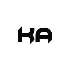 Ka monogram logo design letter text name symbol monochrome logotype alphabet character simple logo