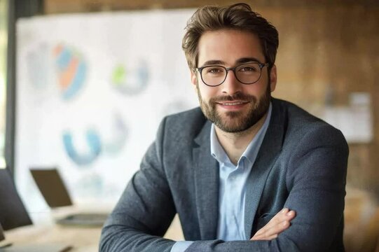  Businessman Observing Data for Futuristic Marketing Stra  