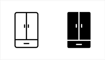 Cupboard icon set. Vector illustration for web design, mobile app, and UI. Isolated on white background.