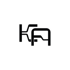 Ka monogram logo design letter text name symbol monochrome logotype alphabet character simple logo
