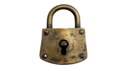 A close-up of a vintage brass padlock, symbolizing security, safety, and protection. Ideal for concepts related to privacy and confidentiality.