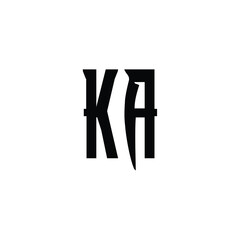 Ka monogram logo design letter text name symbol monochrome logotype alphabet character simple logo