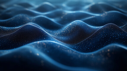 Obraz premium mesmerizing view of undulating waves with sparkling details, creating serene and tranquil atmosphere. deep blue tones enhance calming effect of scene