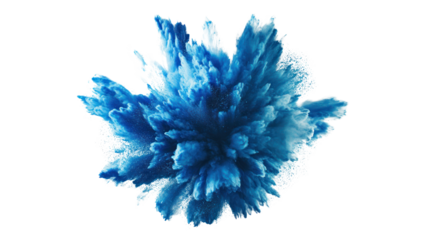 A stunning explosion of blue color creating a vibrant and dynamic design element, perfect for artistic projects or to evoke emotion and energy.
