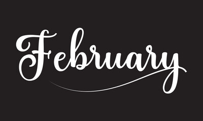 February  lettering calligraphy . Single word. Vector illustration. EPS 10/AI