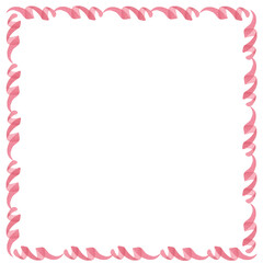 Pink Ribbon Frame. Watercolor