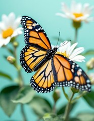 Obraz premium Monarch Butterfly on a Spring Day