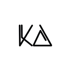 Ka monogram logo design letter text name symbol monochrome logotype alphabet character simple logo