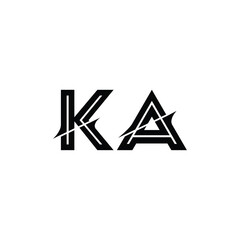 Ka monogram logo design letter text name symbol monochrome logotype alphabet character simple logo
